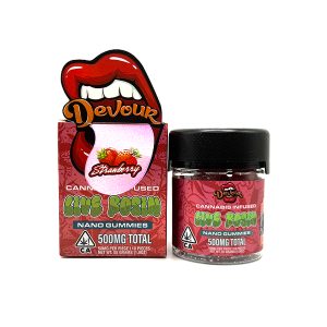 DEVOUR LIVE ROSIN NANO GUMMIES 500MG - STRAWBERRY
